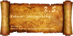 Kehrer Skolasztika névjegykártya
